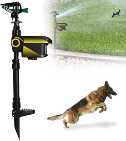 Solar Powered Motion Sensor Sprinkler, Motion Activated Sprinkler to Deter Animal, Solar Powered Cat Repellent Outdoor, Waterproof Garden Water Spray Scarecrow for Lawn and Backyard Safety