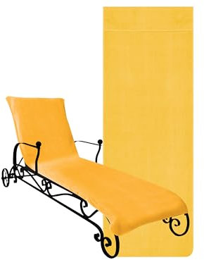 Dyckhoff Schonbezug mit Kapuze für Gartenstuhl oder Gartenliege 270.1158, Gartenliege, gelb