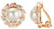 Vissen Grosse Boucle D'oreille Femme Clips Perles de Culture Blanche Plaqué or Strass Non Percée Bijoux Accessoires Cadeaux pour Noël