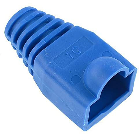 Blue RJ45 Plug Boot Cover Plastic Ethernet Sheath Cable Connector Cap (Pack of 50 Pcs)