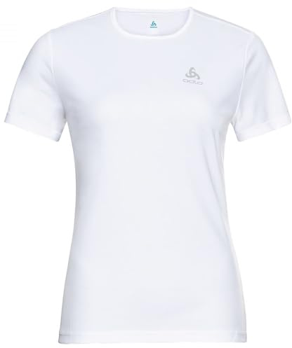 Odlo Damen Cardada Funktionsshirt Kurzarm | Atmungsaktives Sportshirt mit Feuchtigkeitsmanagement, Mini-Jacquard-Material & ZeroScent Technologie