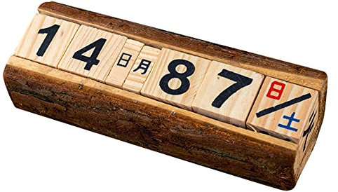 Egurs Ewiger Kalender Countdown Würfel Dauerkalender aus Holz Chinesischer Stil Deko Holzwürfel Würfelkalender für Home Office Schule Dekoration S=11.5 * 5CM