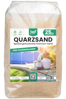 4myBaby GmbH 25 kg Quarzsand für Sandfilteranlage, feinkörniger Filtersand (0,4-0,8mm) – Ideal für Pool, Schwimmbad, Swimmingpool – Hochwertiger Sand für Filteranlagen. (25 kg)