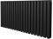 Röhrenheizkörper Oval 600 x 1200mm | Horizontaler Wandheizkörper Paneelheizkörper | Matt Schwarz Kohlenstoffstahl | Wohn- Badezimmer Küche [Inkl. Reinigungsbürste, Befestigungsset & Halterungen]