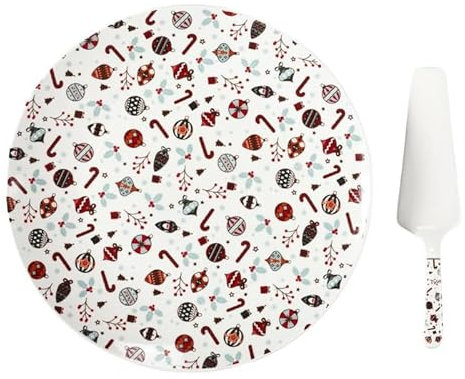 Plat & Pelle à Tarte Noël 30cm Multicolore