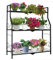 REAWOW 3-stufiger Blumenständer für draußen, Metall Blumentreppe Indoor, Mehrstöckiger Pflanzentreppe, Pflanzenständer Geeignet für Gärten, Innenräume,Balkone