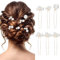 Ouligay 6 Stück Perlen Haarnadeln, U-Förmige Perlenhaarnadel, Braut Haarschmuck Hochzeit Perlen Gold Haarnadel Perlen für Hochzeit Prom Party Brautjungfer Damen - 3 Arten