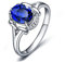 KnSam Echtes Trauringe Weiß Gold 18 Karat 750, Diamantring Trauringe Pärchen Ringe Tansanit 1.5ct Klassischer Frau Ringe mit Natürlicher Diamant Gr.53 (16.9)