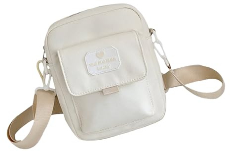 Einfarbige Kuriertasche für Damen, Alltag, modisch, Crossbody, Pendeln, Handy, kleine Schulter, japanischer Stil, Crossbody für Damen, Handy, einfarbige Schulter, weiß, One Size