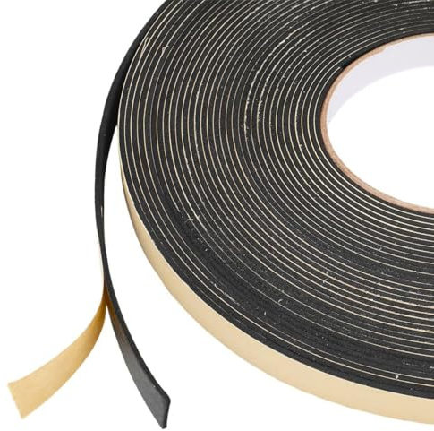 MKEAWWU Moosgummi Selbstklebend Epdm Dichtungsband 10m X 10mm X 1mm Schwarz Fensterdichtung Türdichtung Kälteschutz
