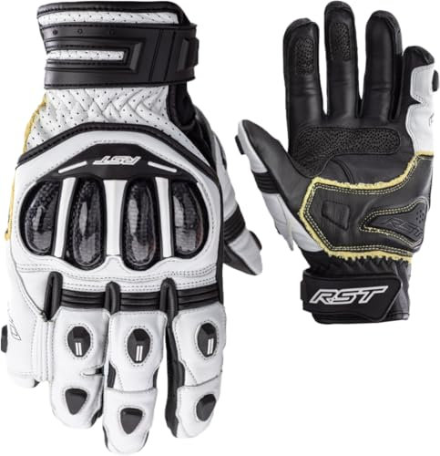 RST Tractech Evo 4 Short CE Herren Weiser Motorradhandschuh XS