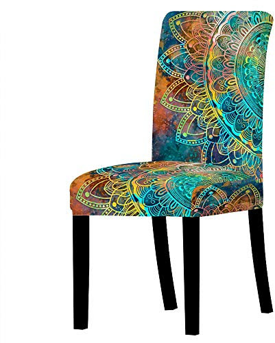 QHDXL Stuhlhussen 4er Set Bunt Stuhlhusse Universal Stretch Stuhlkissen Stretch-Stuhlbezug Elasthan Stuhlüberzug Restaurant Dekor sehr pflegeleicht-Universal