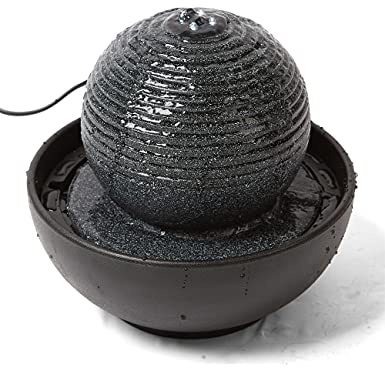 SEINHIJO Indoor Water Fountain Tabletop Fengshui Waterfall Modern Decor Gift for Desk Office LED Lights 9.0 Inch