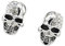 Schädel Ohrstecker, Damen Herren Kristalle Totenkopf Ohrringe Edelstahl Punk Gothic Skull Schmuck Karneval Halloween Zubehör, silber