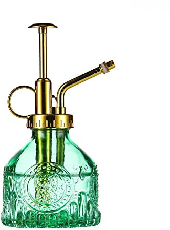 Eidoct Glas-Pflanzennebel - Grüne Glas-Wassersprühflasche mit Goldpumpe, kleiner Pflanzensprüher für den Innen- und Außenbereich