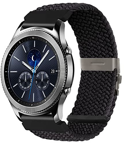 SITAFU Cinturino per Samsung Galaxy Watch 3 45mm,22MM Nylon Elastico Intrecciato Regolabile Cinturini di Ricambio Compatibile con Samsung Galaxy Watch 46mm/Gear S3 Classic/Frontier