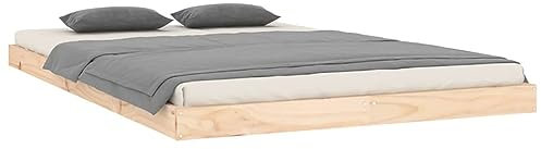vidaXL Massivholzbett Doppelbett Bettgestell Bett Holzbett Bettrahmen Lattenrost Schlafzimmerbett Schlafzimmermöbel 120x200cm Kiefer