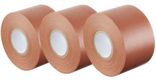 GOCABLETIES - Isolierband Braun - 50 mm x 33 m - strapazierfähiges, selbstklebendes Isolierband - zum Schutz, Bündeln und Reparieren von Kabeln - 3 Rollen
