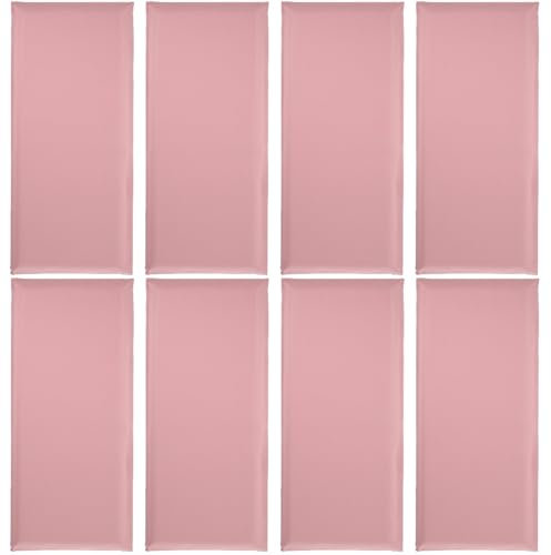 Warmhm Selbstklebende 3D-Wandpaneele für Kinderzimmer, Dekoration, gepolsterte Wandkissen für Kinder, Anti-Kollisions-Aufkleber, Schaumstoffmatten für Spielzimmer, Rosa, 20 x 50 cm, 5 Stück