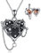 YAFEINI Hexen Herz Medaillon Halskette Sterling Silber Medaillon Ketten die ein Bild hält Gothic Schmuck Steampunk Herz Goth Halloween Geschenke, Alternative Halskette für Damen