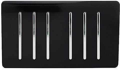 Trendi Switch 6 Gang Spare Faceplate for Modern Designer Light Switch in Piano Black
