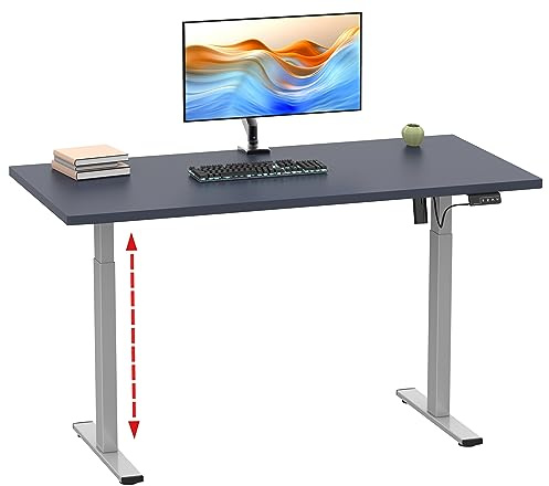 VCM Höhenverstellbarer Schreibtisch/stufenlos 71-120 cm elektrisch höhenverstellbar/Computerisch Maße 140x50 / Bürotisch Lona