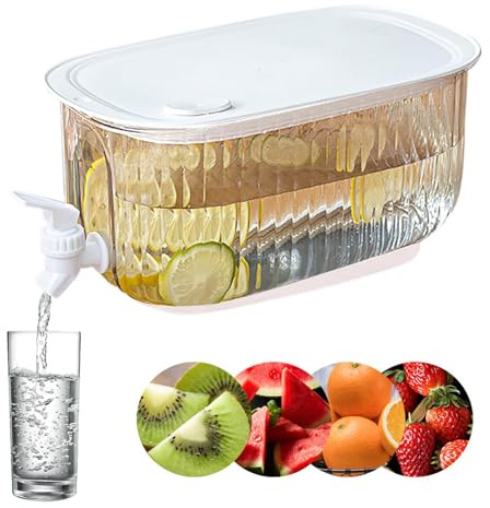 Cymwer 4L Refrigerator Cold Kettle with Faucet Transparent Fridge Cold Water Jug Large Capacity Leakproof Drinkware for Home Party