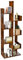 GOPLUS Bücherregal mit 8 fächern, Baumförmiges Standregal, Aufbewahrungregal Raumteiler Regal für Wohnzimmer & Büro, 50 x 25 x 145 cm (Braun)