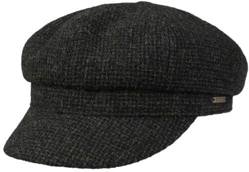 Stetson Classic Tweed Ballonmütze - Schirmmütze - Newsboy Cap - Gefütterte Wollcap für Damen und Herren - Herbst/Winter Oliv M (56-57 cm)