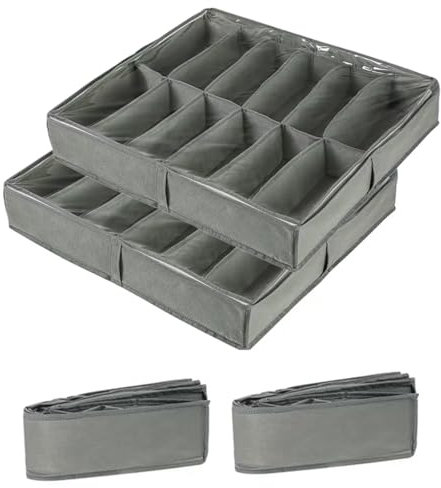 GJIE Under Bed Shoe Storage Organiser, Folding Under Bed Shoe Box with Transparent Lid Fits 12 Pairs Total - Underbed Storage Solution (2 Pcs)