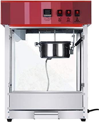 Máquina Eléctrica De Palomitas De Maíz, Máquina Comercial De Palomitas De Maíz De 1300 W, Tanque De Escoria De Acero Inoxidable Y Máquina De Palomitas De Gran Capacidad con Mango Ligero/Acero Inoxid