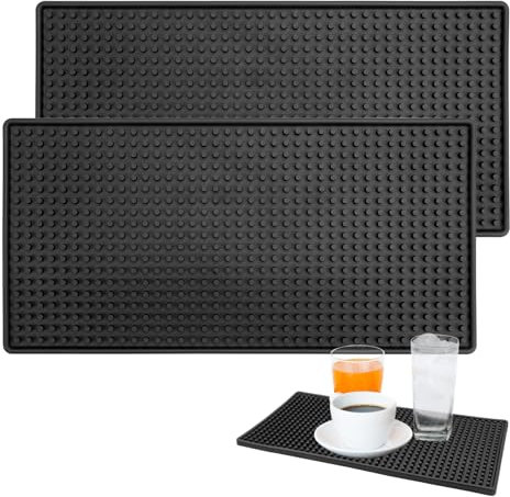 2 Pezzi Antiscivolo Tappetino Barman, Tappetino del Bar Dell'Acqua, 15cm X 30cm Tappetino Sotto Macchina Caffe, Antigoccia Tappetino Bar in PVC, Bar Mat per Club, Cucine e Ristoranti, Contatori