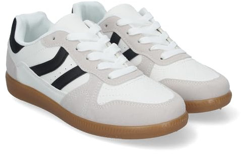 83678 Zapatillas Casual para Mujer, Diseno Elegante, Suela Resistente, Cordones Ajustables y Comodidad Asegurada para el Dia a Dia. Blanco Talla 38
