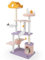 COSTWAY Tiragraffi per Gatti Alto 167 cm, Albero per Gatti Tiragraffi Gatto Stabile Multilivello, Albero Giochi in Sisal Piatteforme Rela, Ampio e Sicuro, 1 Amaca, 1 Grotta, 1Cesto