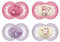 MAM Original Day & Night Schnuller im 4er-Set, Baby Schnuller aus nachhaltigem & bio-erneuerbarem Material, Sauger aus MAM SkinSoft Silikon, mit Schnullerbox, 16+ Monate, Reh/Vogel/Eule/Mond