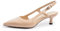 Cusolemore Slingback Kitten Heel Pumps für Frauen, Geschlossene Spitze Frauen Abendschuhe Nude Größe 40