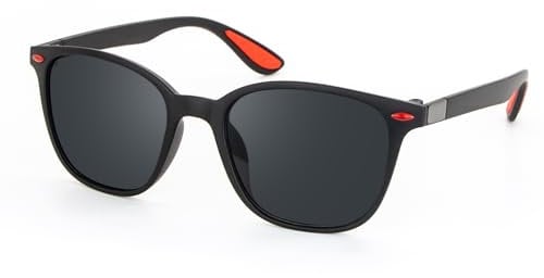 CHEERYMAGIC Men's Retro Square Sunglasses for Golf, Driving, Fishing - Eyewear Accessories Gadgets (RED) A8HBNSMJ