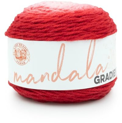 Lion Brand Yarn Mandala Farbverlauf, mehrfarbiges Garn zum Stricken, Häkeln und Basteln, Rot, 1er-Pack