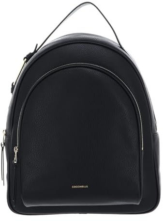 Coccinelle Leder Rucksack Malory Backpack Grained Leather Noir schwarz