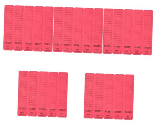 KITANDOVE Eintrittskarten 500 Stk Tickets Spiel Zirkus Tür Einkaufszentrum Gefälschte Parkscheine Los Karnevalsfahrten Kinokarten Karnevalskarten Karten Für Party Konzertkarten Fahrkarte Papier Rot