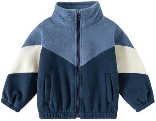 Veste en polaire pour tout-petits, manteaux chauds à manches longues à fermeture éclair pour bébés garçons pour l'automne, le printemps et l'hiver