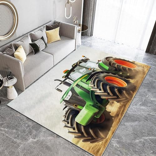 Generisch Fotografie Felder Traktor Teppiche Flächenteppich, Braun rutschfest 3D Flanel Teppich, Weiches Bodenteppich, Für Wohnzimmer Schlafzimmer 60 x 120 cm - Leicht zu Reinigen