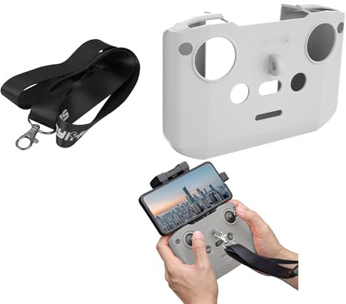 CERFFOOL Controller Silicone Protective Case for DJI RC-N3 N2 N1 Remote Control for DJI NEO Mini4 Pro with Lanyard Scratch-Resistant Shockproof Dustproof for Drone Accessories (Grey)