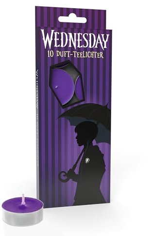 Party Factory Wednesday Teelichter 10 Stück, Duftteelichter, Duft Teelichter lila, bis zu 4 Stunden Brenndauer