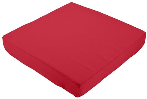 Stylelex Orthopädisches Sitzkissen Box - 100% Baumwolle 225g/m² mit Kaltschaum-Schaumstoff - Qualitatives Stuhlkissen - Feste Qualität - Waschbar (Rot, 40x40x6cm)