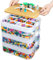 Nicoone Storage Organiser for Lego,3 Tier Stackable Toy Box with Building Plate Lid,Multi Compartment Building Blocks Sorting Container