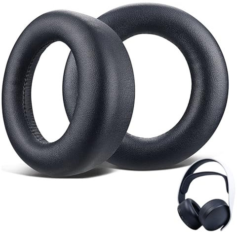 Almohadillas de Repuesto para 5 Pulse PS5 3D Auriculares, Almohadillas Pulse, Cuero de Proteína Suave, Espuma de Alta Densidad (Casi Negro)