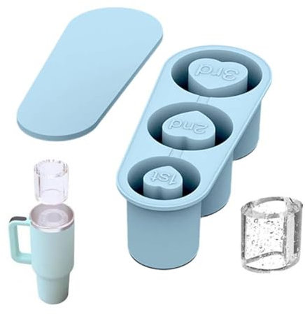 Ice Cube Tray for Tumbler Cup 30-40Oz,Silicone Cylinder Ice Mold with Lid,Ice Cube Molds for Tumbler Cup,Easy Release Ice Cube Maker for Chilling Cocktails,Drinks,Coffee