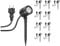 ledscom.de 10 Stück Kleiner LED Gartenstrahler mit Erdspieß TARL für außen, IP65, Stecker, schwarz, 4,3 W, 340lm, warmweiß