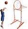 Système de panier de basket-ball portable, hauteur réglable sur pied avec filet de jante, idéal pour une utilisation en intérieur et en extérieur